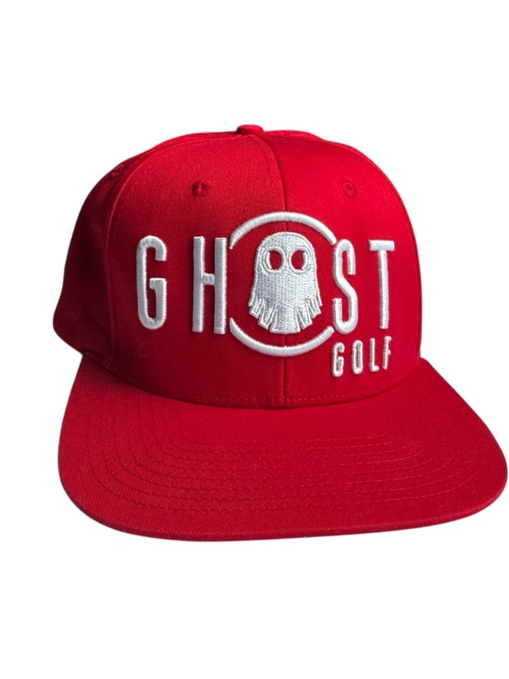Ghost Golf Hat Cap "Play Fearlessly" Adjustable Snapback Flat Bill Red